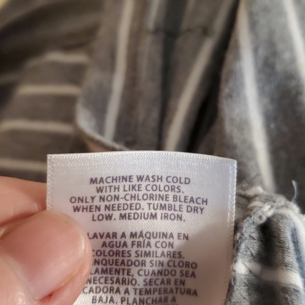 Great Expectations grey & white striped dress Large 12/14 - Picture 9 of 13